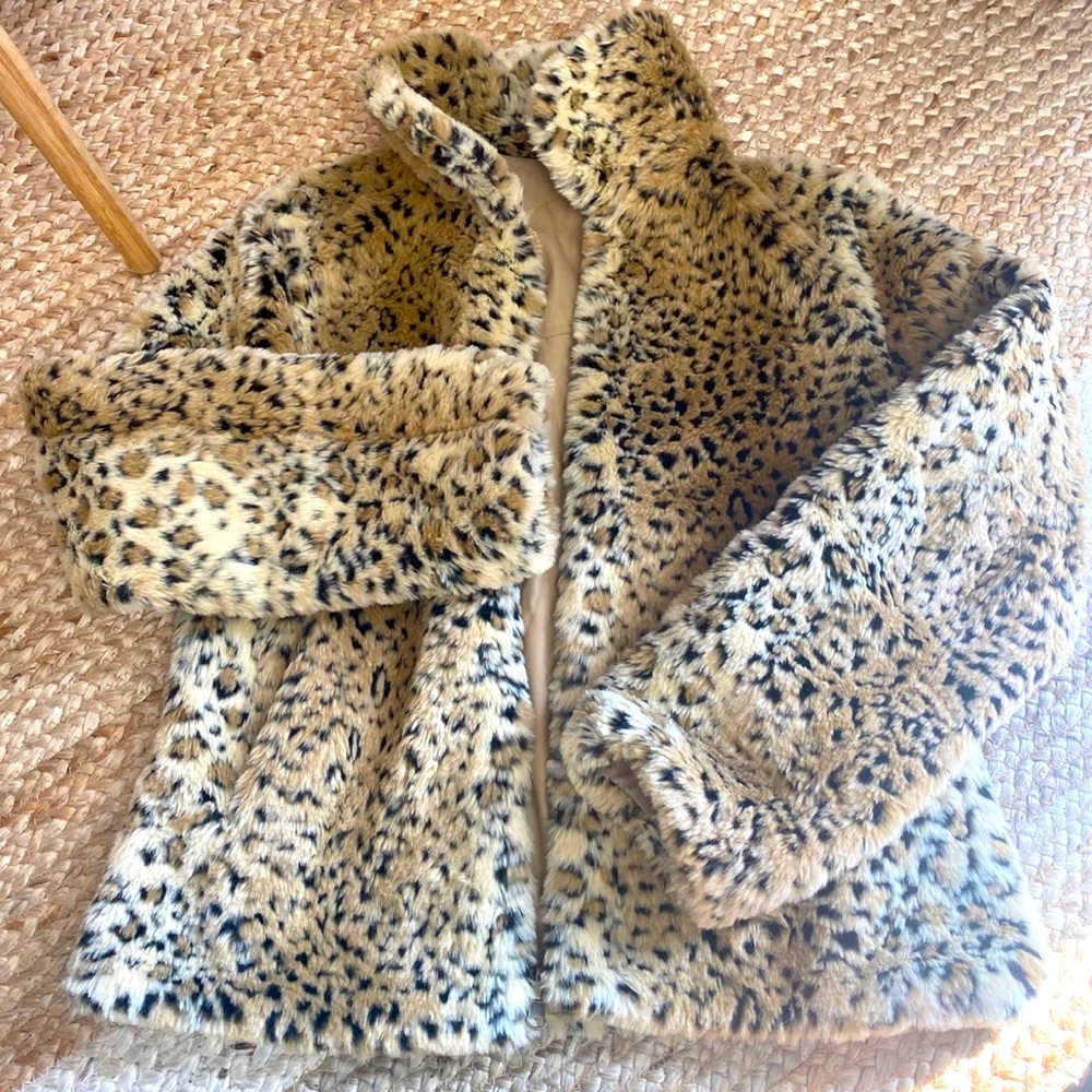 Faux Fur Leopard Print Vintage Jacket